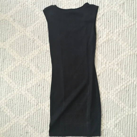 Black Ribbed Dress - Picture 2 of 4